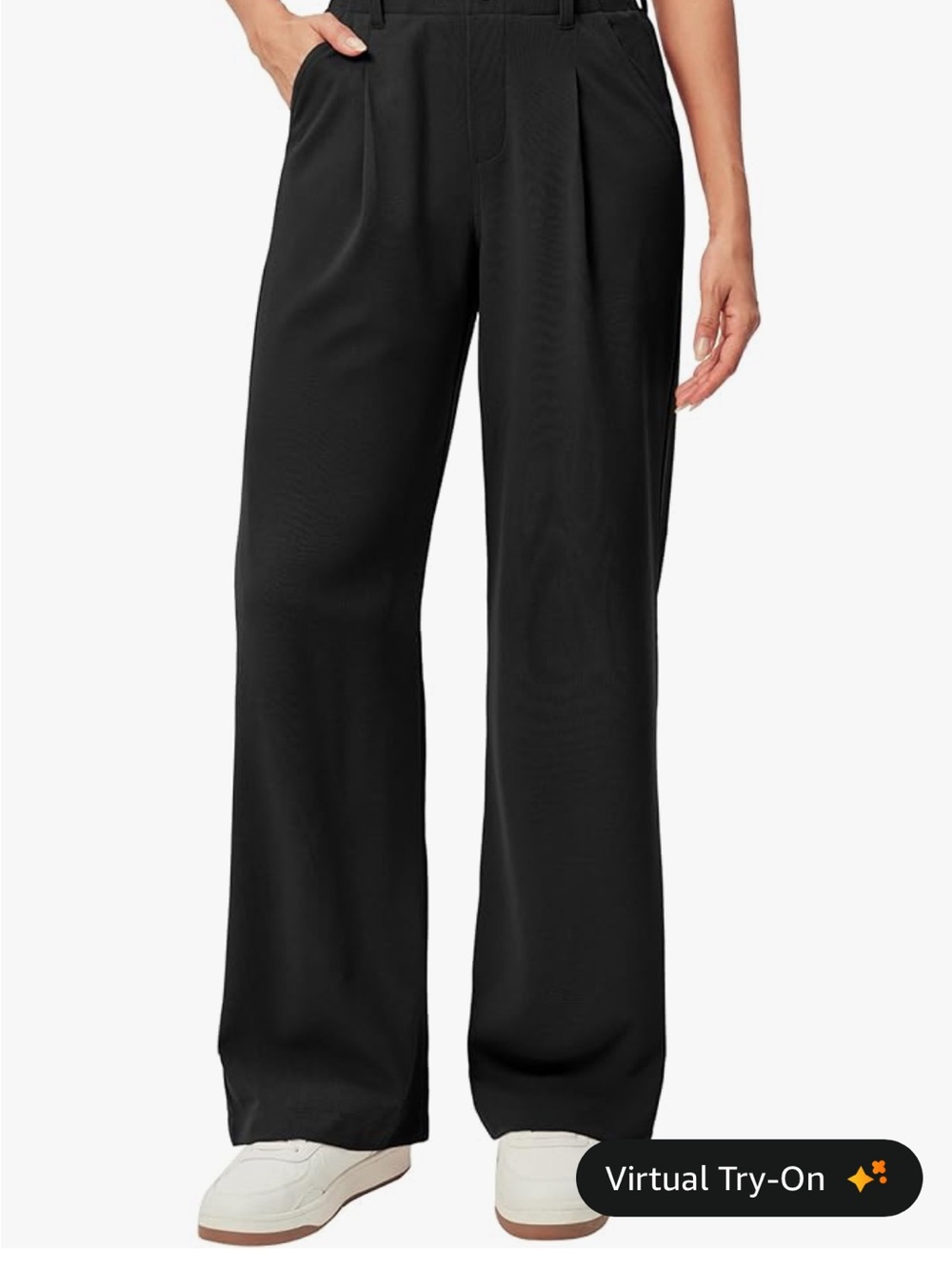 Wide-Leg Black Women's Trousers